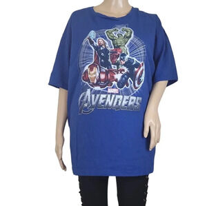 Disney THE AVENGERS BLUE T-SHIRT Marvel Superheroes
